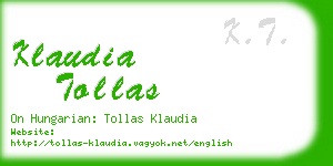 klaudia tollas business card